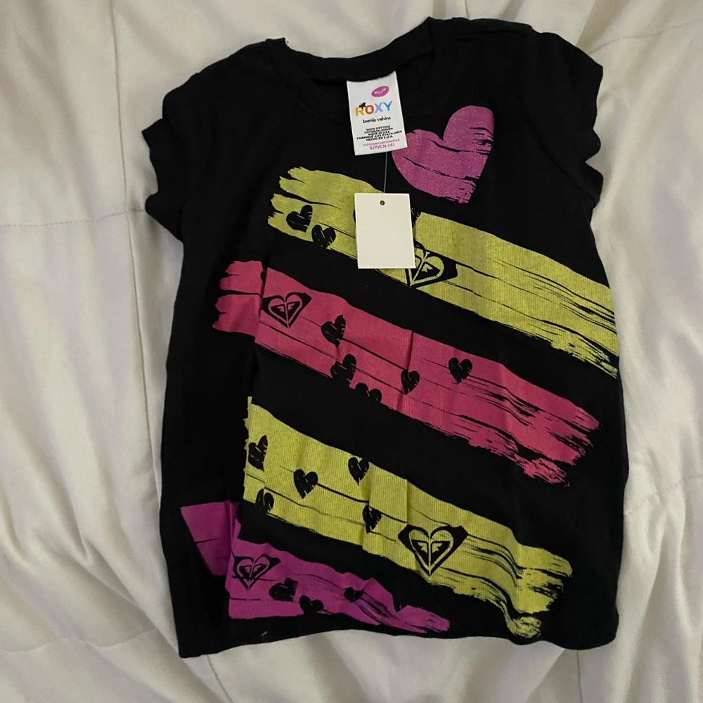 black roxy girls t shirt